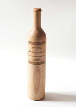 Wine Bottle rolling pin in cherry